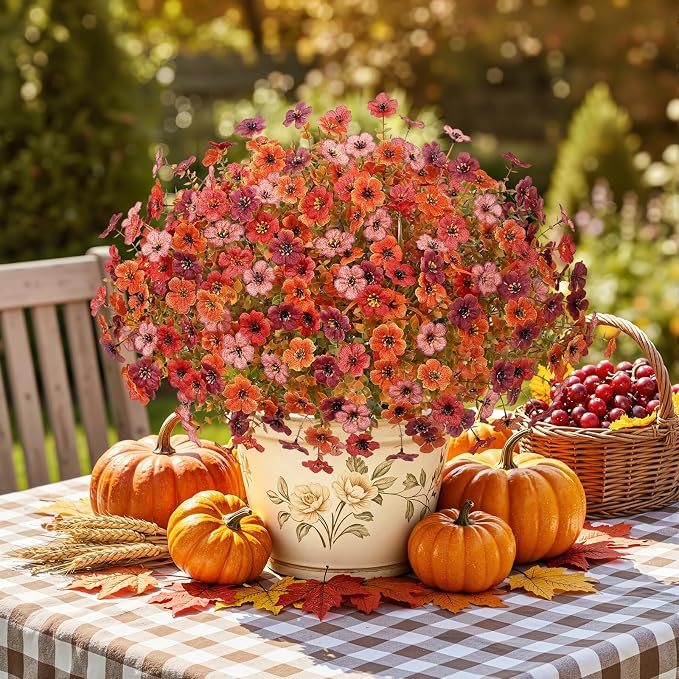 Alupssuc 48 Bundles Artificial Fall Flowers, UV Resistant Faux Mums Porch | - Image 7