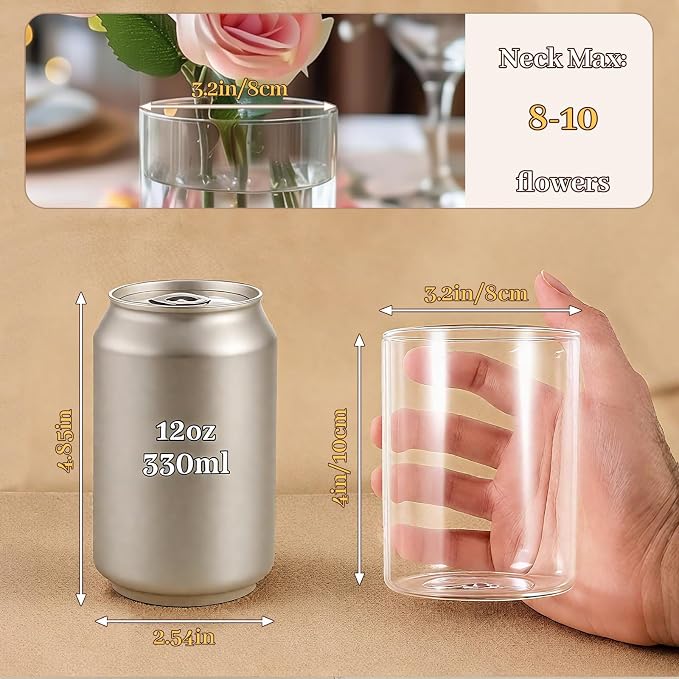12pcs 4 Inch Clear Glass Cylinder Vases - Image 3