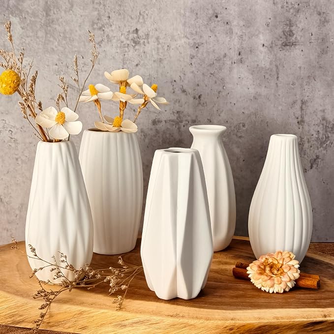 White Vase Set of 12, Small White Bulk Bud Vases - Image 6