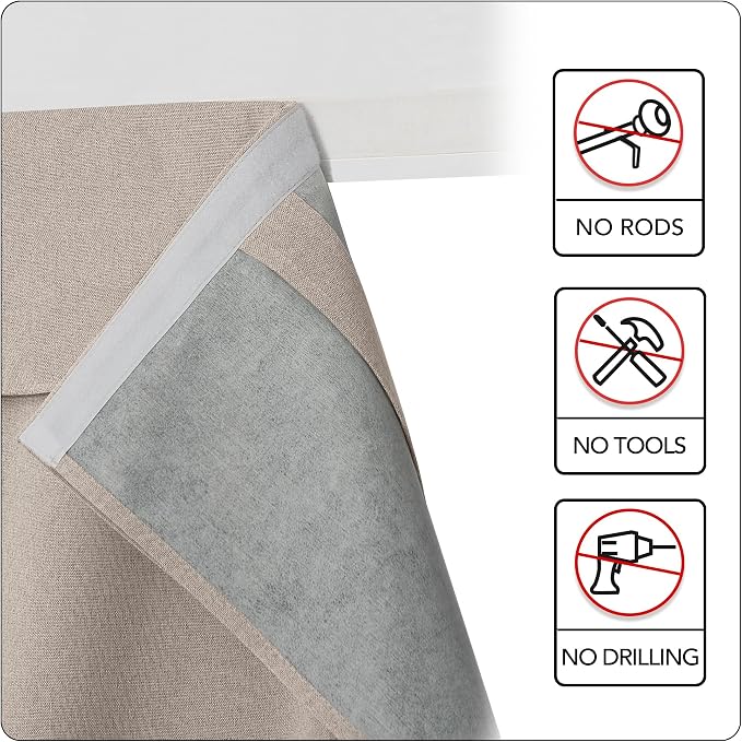 RYB HOME Linen Door Window Curtains W30 x L69, 1 Panel - Image 6