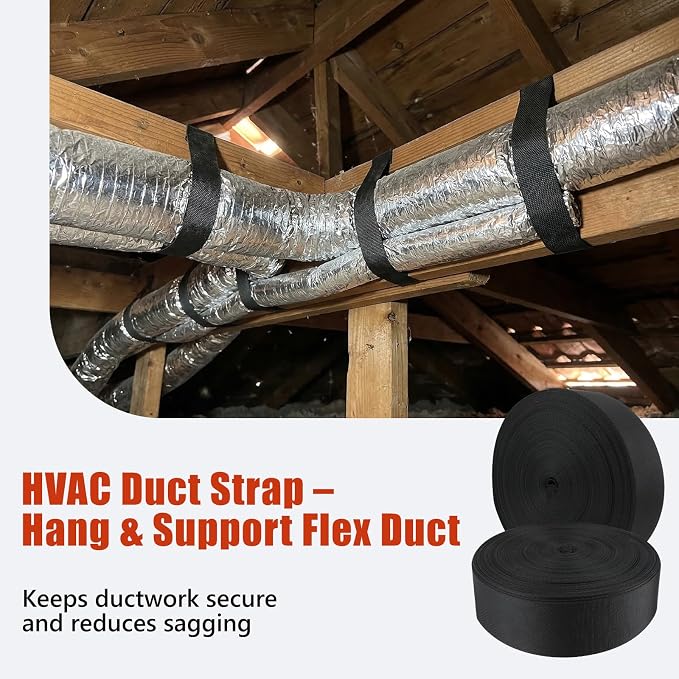 148Ft HVAC Duct Strap, Tight-Weave Nylon Duct Support Webbing, Heavy Duty Duct - Image 2