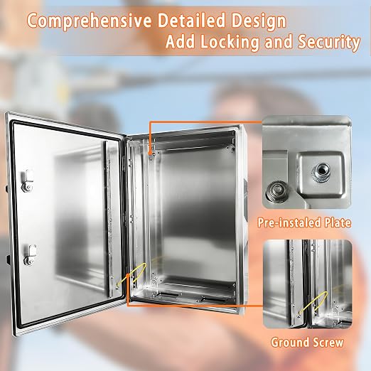 NBCYUNER Stainless Steel Electrical Enclosure 24x24x12 Inch NEMA 4X Enclosure - Image 5