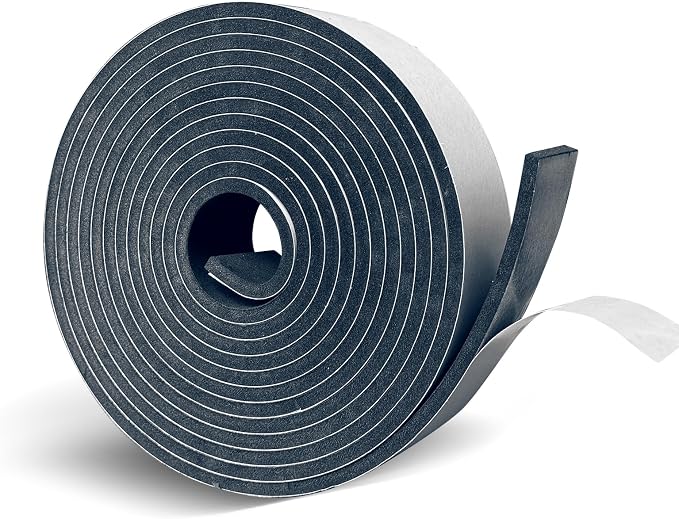 Black Foam Weathe Stripping 2 inch Wide x 1/4 inch Thick, Closed Cell Foam Tape by Unknown