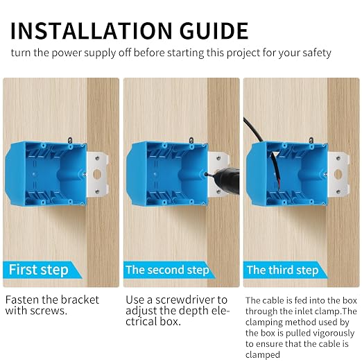 2 Gang Adjustable Plastic Outlet Box, 34 cu. in., 6 Pack | 34 cu in adjustable - Image 6