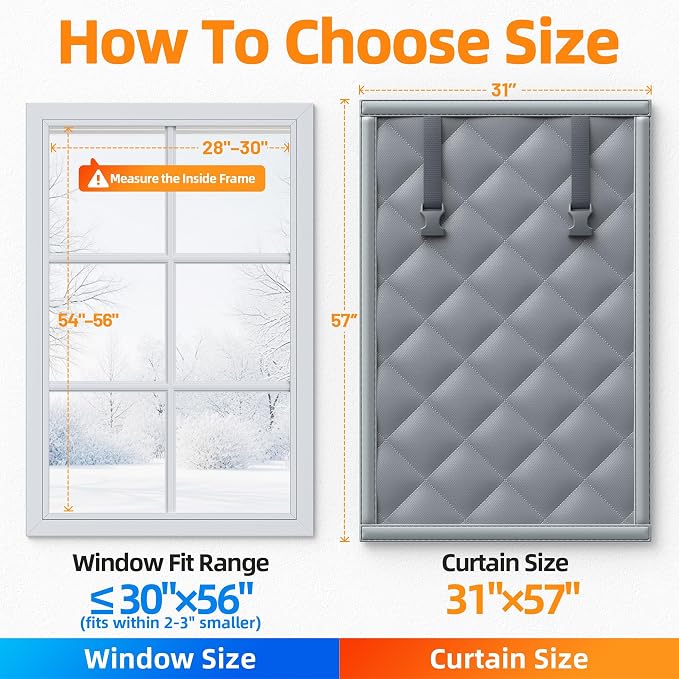 Window Insulation for Winter 31”×57” Thermal Insulated Window Cover | Window - Image 6