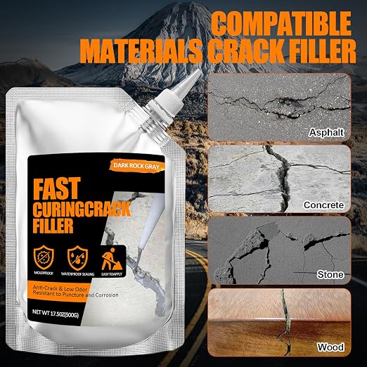 Concrete Crack Filler 6 PACK, Self-Leveling Cement Crack Repair, High - Image 8