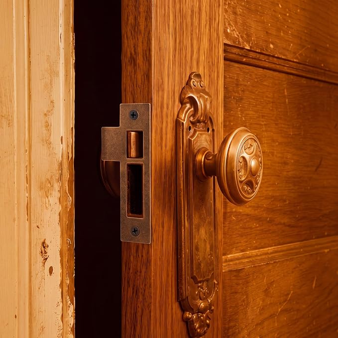 2pcs 4-3/8inch Antique Brass Door Strike Plate Latch - Image 5