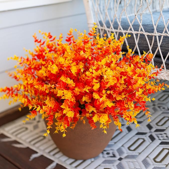 Artificial Fake Fall Autumn Eucalyptus Plants Flowers - Image 3