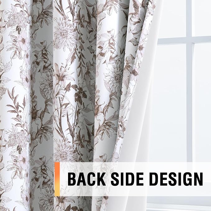 H.VERSAILTEX Blackout Curtains 96 Inch Length 2 Panels Set Floral Print Curtain - Image 5