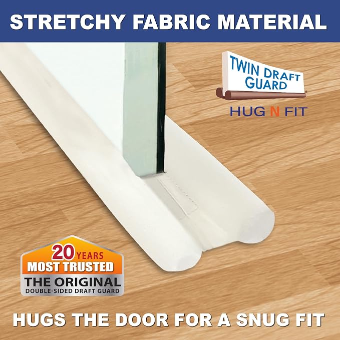 Twin Draft Guard Hug N Fit Dual Door Draft Stopper, 28–36 in, 1.5-in Tube | - Image 3
