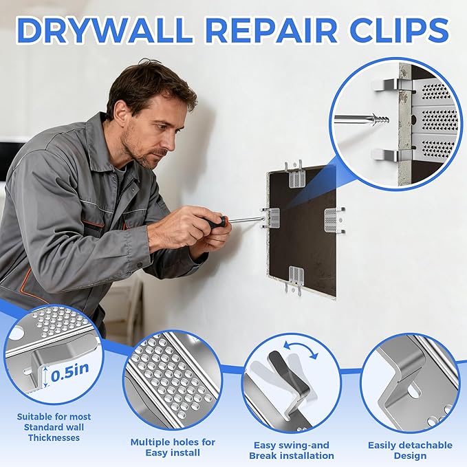 32 Pack Drywall Repair Clip, Drywall Clips Repair - Image 3