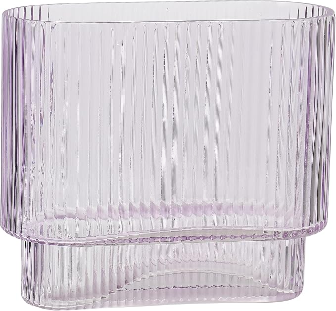 Ribbed Vase, Modern Vases for Living Room, Dining Table, 7 Inch by YANWE