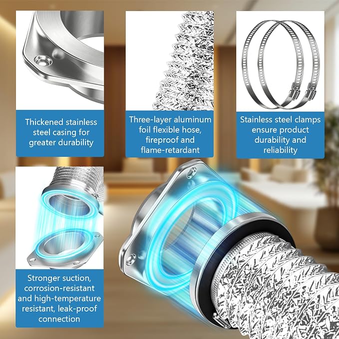 Stainless Steel Magnetic Dryer Vent Coupling Connector Kit, Suitable - Image 5