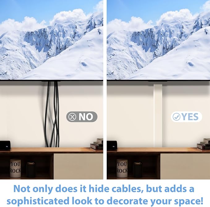 ZhiYo 6 ft Cord Covers for 4-7 Wires on Wall, 2 Pack | Paintable TV Cord Hider - Image 3