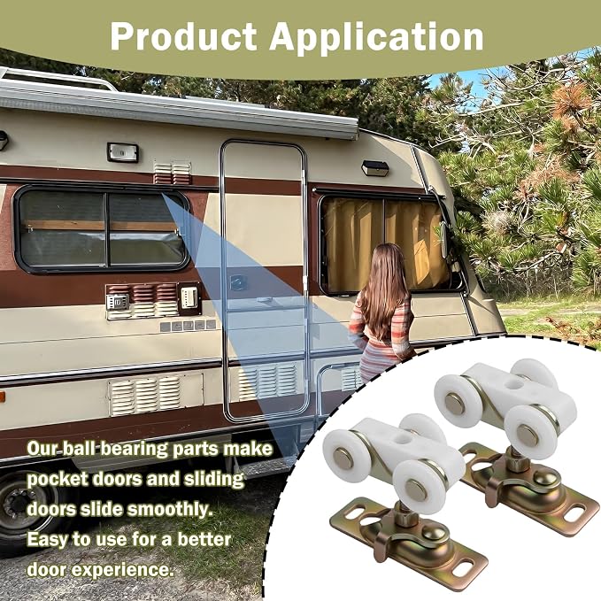 3/4 Inch RV Pocket Door Rollers, 2 Pack | Sliding Door Wheels Replacement - Image 5