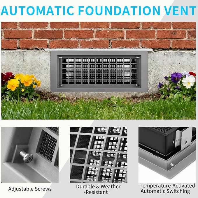 Crawl Space Foundation Vent Cover Automatic 8x16 Inch - Image 4