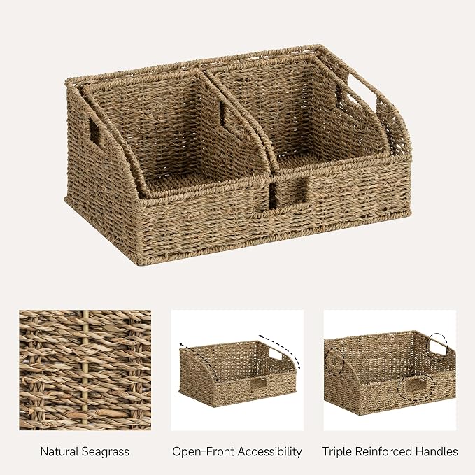 StorageWorks Seagrass Storage Baskets, Pantry Organizers and Storage, Wicker - Image 3