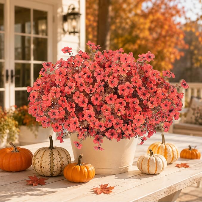 Artificial Faux Mums Flowers Plants - Image 3