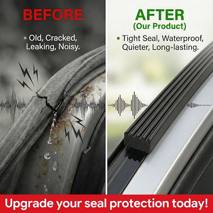 UIOCSSC 26Ft EPDM Rubber Weather Stripping Foam RV Door Seal Self-Adhesive - Image 5
