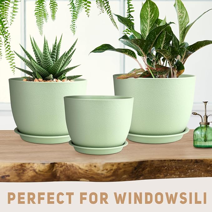 YNNICO Plant Pots 12/10/9 inch Set of 3, Flower Pots - Image 4