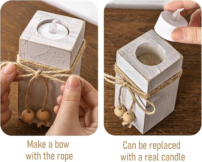 White Farmhouse Candle Holder - Image 5