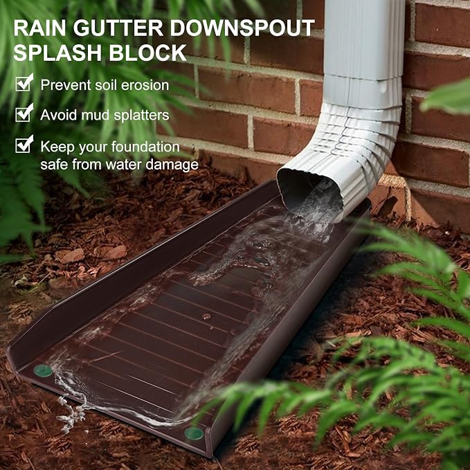 Creative.C 4 Pack Gutter Downspout Extensions, Rain Gutter Downspout Splash - Image 2