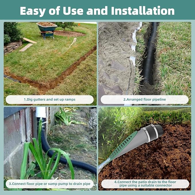 4 Inch Green Angled Drain Grate Yard Drain, Yard Drain Emitter - Image 4
