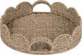 StorageWorks Wicker Scalloped Tray, Decorative Woven Tray by StorageWorks