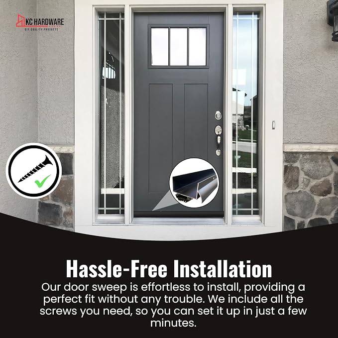 U Shaped Aluminum Door Bottom Sweep - Image 4