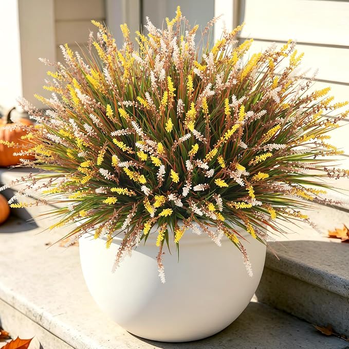 12 Pcs Fake Fall Plants Artificial Monkey Grass by Ammyoo