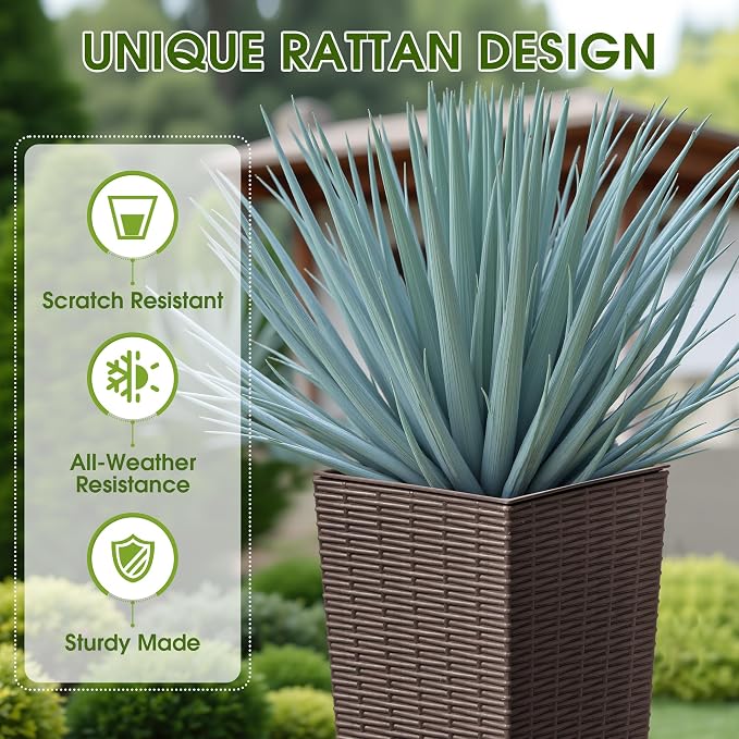 Devoko Resin 23.6'' Tall Planters - Image 2