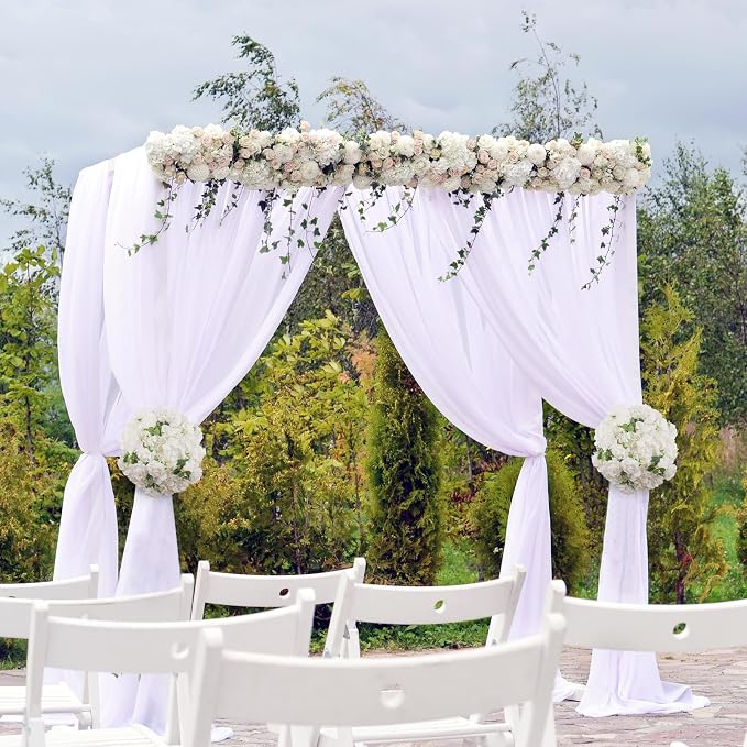 BLOSMON Artificial Flower Balls Wedding Centerpieces 10 Pcs 14.2" Large White - Image 3