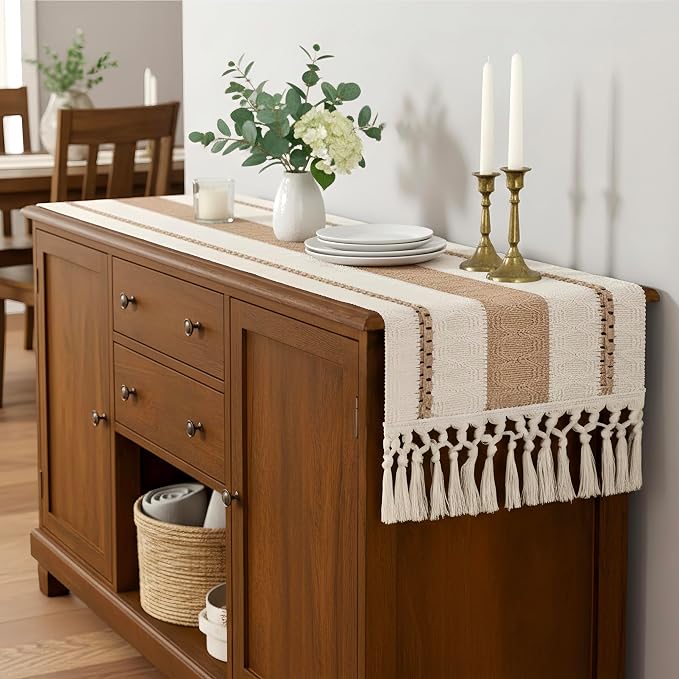 Boho Table Runner with Tassels 12x72 Inch - Image 7