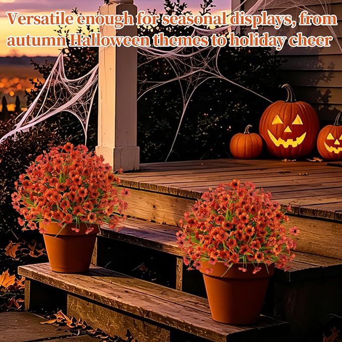 Grooy 2 Pack Artificial Fall Yellow Flower Topiary Balls - Image 8