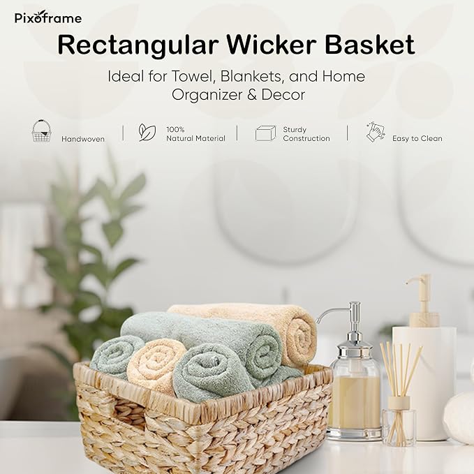 Large Handwoven Water Hyacinth Storage Wicker Basket - Image 2