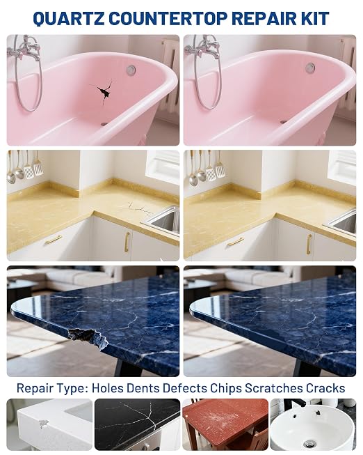 Tile, Marble and Granite Repair Kit, Fix Holes Dents Defects | 160g/5.64oz - Image 5