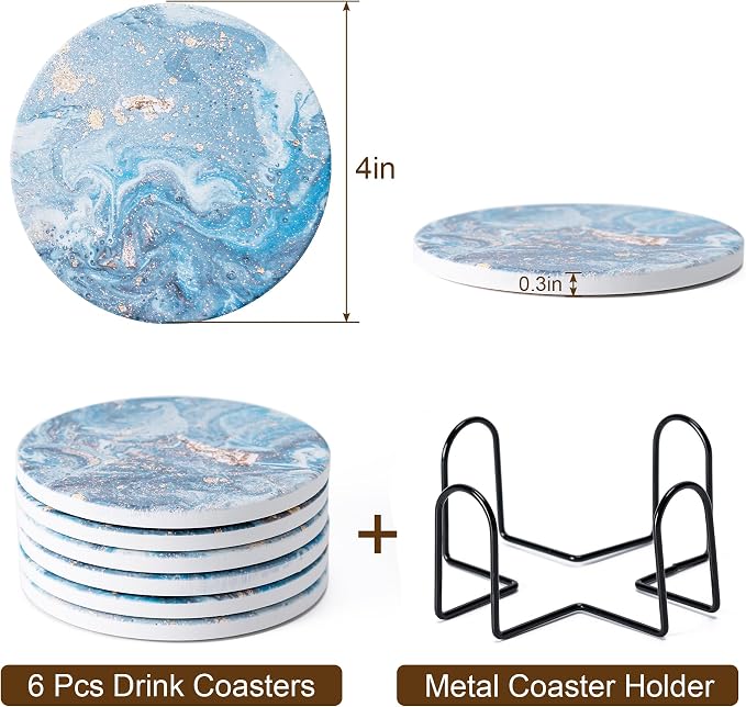 6Pcs Absorbent Coasters Set - Image 2