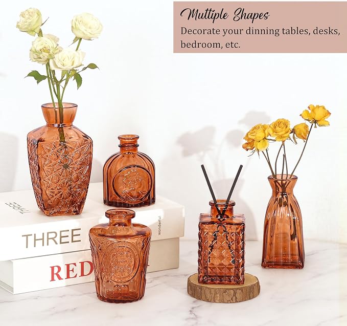 36Pcs Bud Vases Set Small Vintage Glass Bottles Bud Vases in Bulk Multiple - Image 5