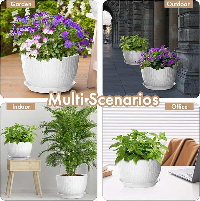 WSMKSZ 12 Inch Large Plant Pots - Image 6