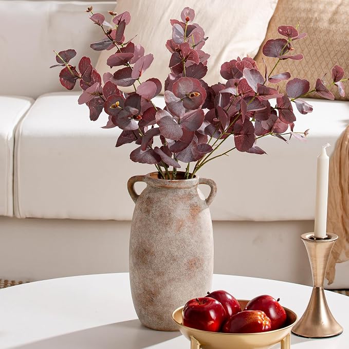 Dobbyby Ceramic Flower Vase 12 inch Farmhouse Rustic Vase Decorative Pottery - Image 5