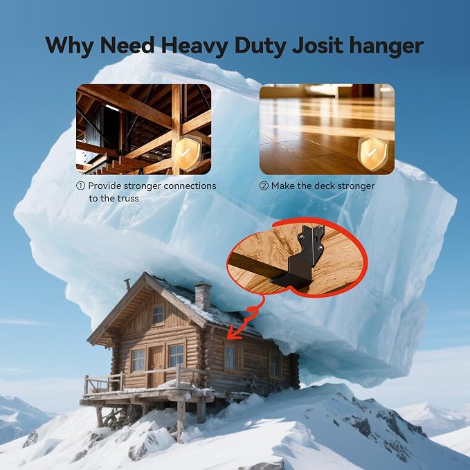 Black 2X4 Joist Hanger Heavy Duty 14 Gauge LU24 Black Face Mount Joist Hangers - Image 3