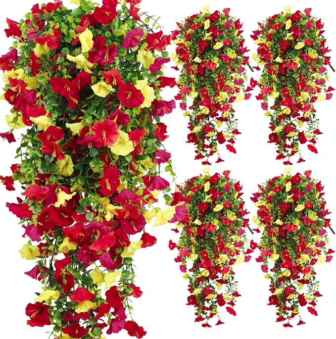 4-Pack Fake Hanging Plants, Faux Hanging Plant Artificial Greenery by Unknown