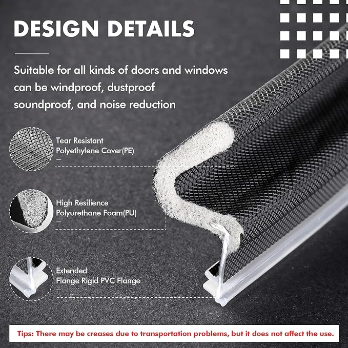 BBTO Weather Stripping Door Window Seal V-Shaped Foam Kerf, 40 Feet, - Image 3