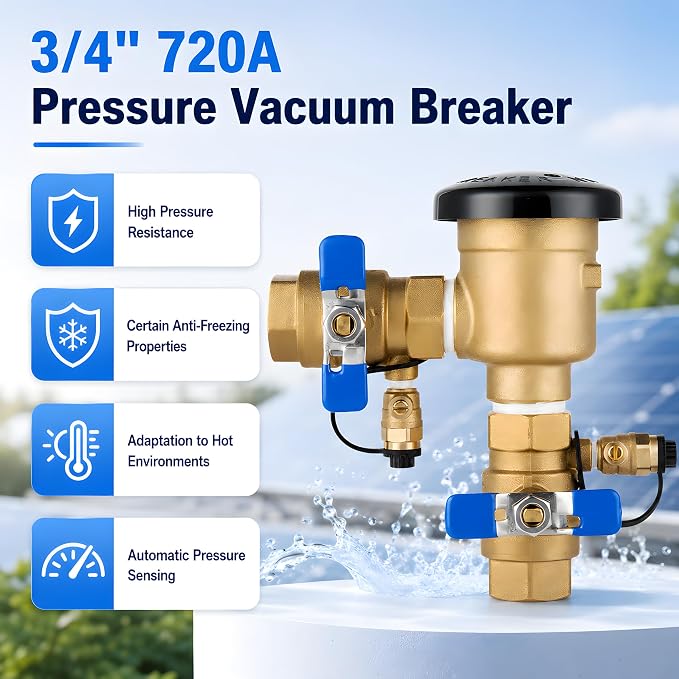 2 Pack 3/4 Inch Backflow Preventer, Pressure Vacuum Breaker Assembly, Heavy - Image 5