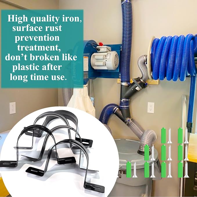 Dust Collection Hose and Pipe Holder Adjustable Hangers Bracket, Don’t Broken - Image 6