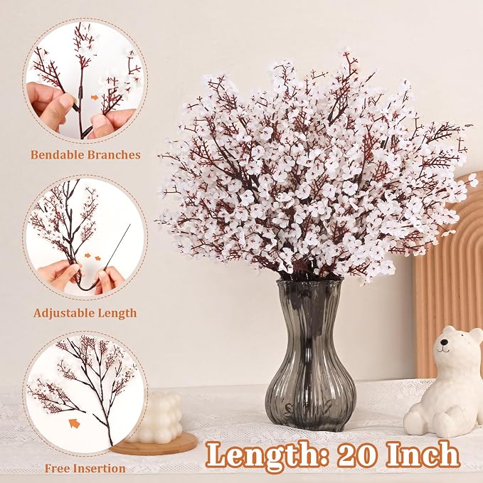 15 Pcs Fake Flowers, Real Touch Babys Breath Artificial Flowers, Full Baby - Image 4
