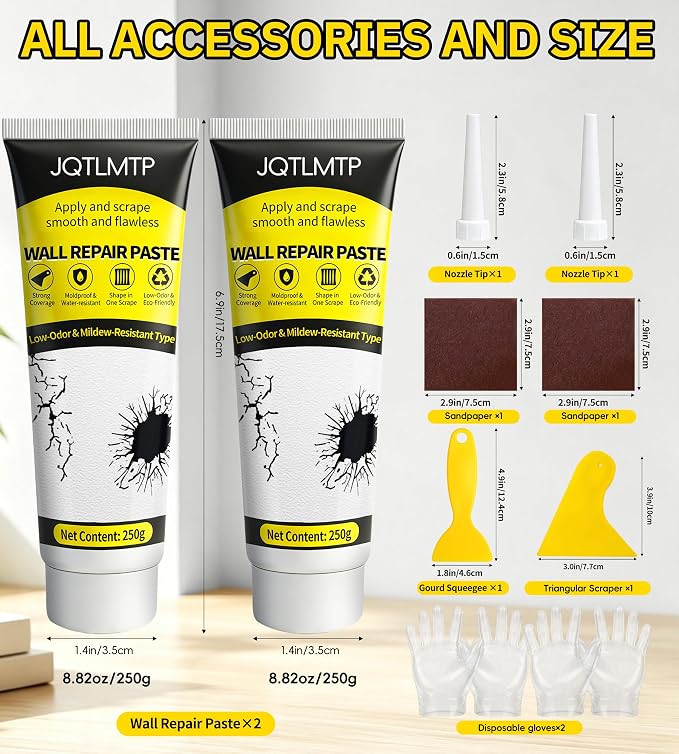 Wall Repair Kit 2 Pack, 17.64 Oz Drywall Repair Paste - Image 8