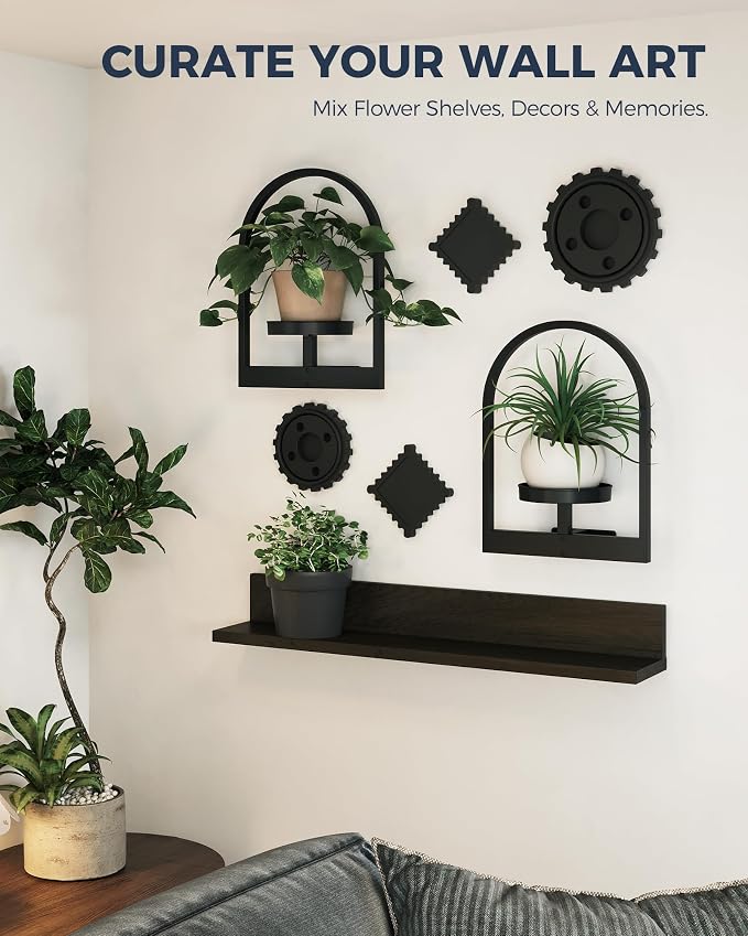 Bamworld Wall Plant Holder Plant Stand Indoor Wall Planters Round | Wall - Image 2