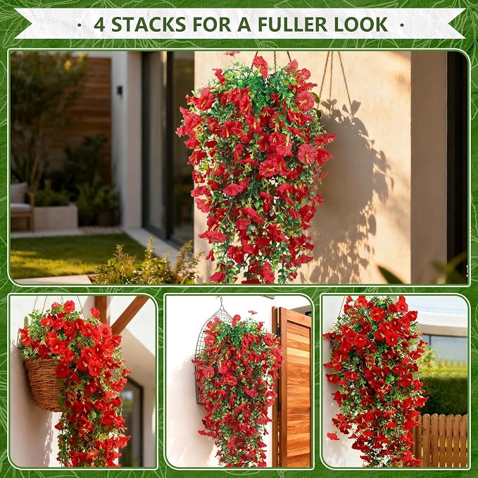 4-Pack Fake Hanging Plants, Faux Hanging Plant Artificial Greenery - Image 5