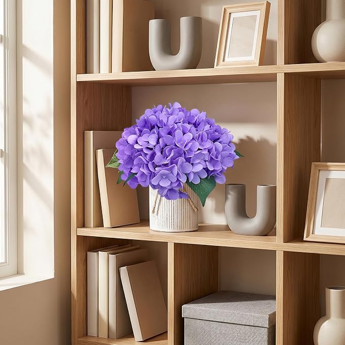 Purple Flower Table Centerpieces, Hydrangeas | Floral Arrangement Artificial - Image 5